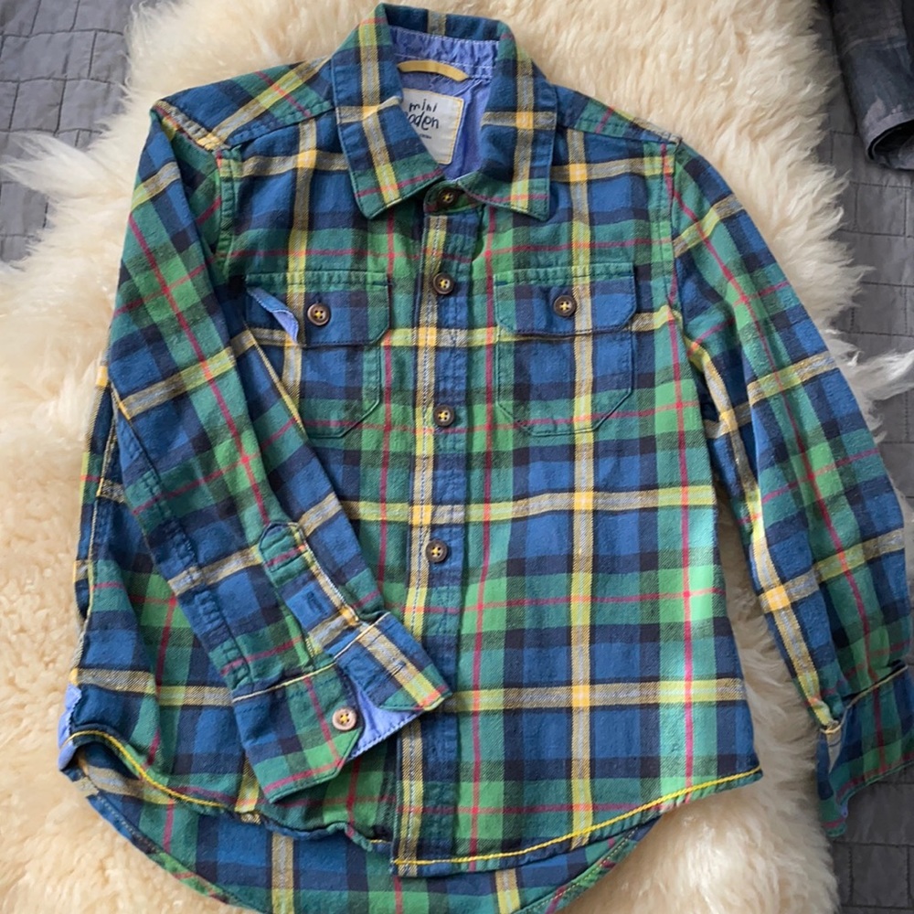 Mini Boden Plaid Flannel Shirt